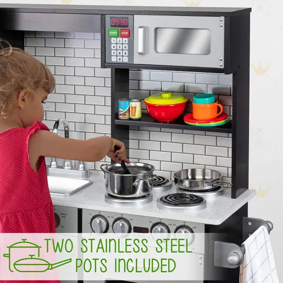 Lil' Jumbl Kids Kitchen Set, Toddler Pretend Wooden Kitchen Playset {6}