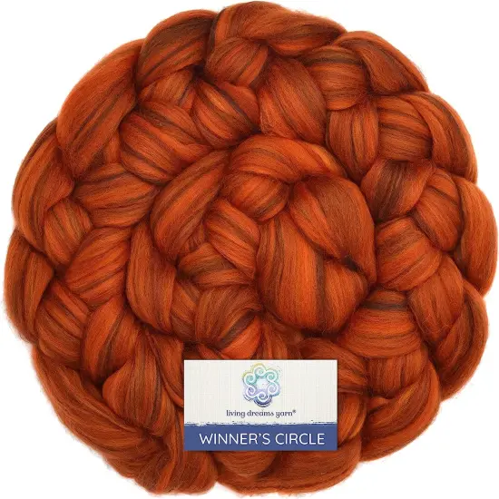 100% Superfine Merino Fiber: Winner's Circle. Soft Combed Top Roving Color Blend for Spinning, Felting, Weaving Autumn Spice {1}