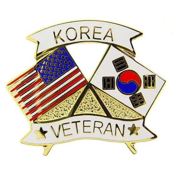 Korean Veteran with Flags Pin 1" {1}