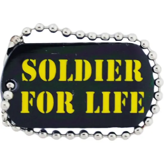 EagleEmblems P12772 Pin-Army,Soldier for Life ''Dog Tag'' (1.25'') {1}