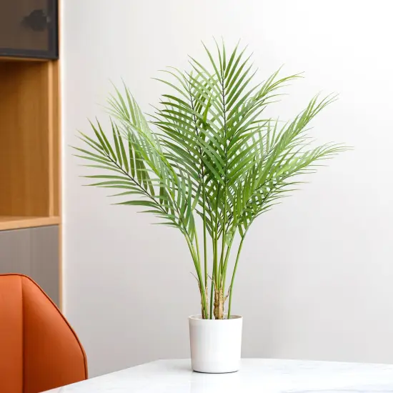 30" Artificial Palm Tree in White Pot (Set of 2) {3}