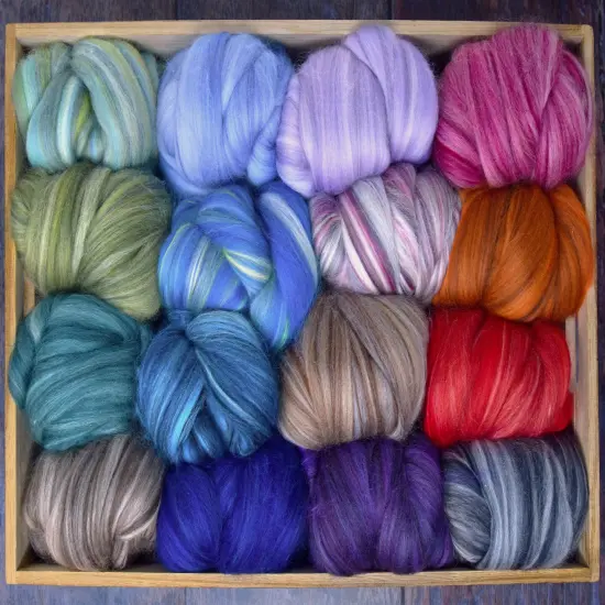 100% Superfine Merino Fiber: Winner's Circle. Soft Combed Top Roving Color Blend for Spinning, Felting, Weaving Jungle Fever {3}