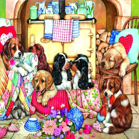 Sunsout Puppies in the Kitchen 300 pc Jigsaw Puzzle 36456 {1}