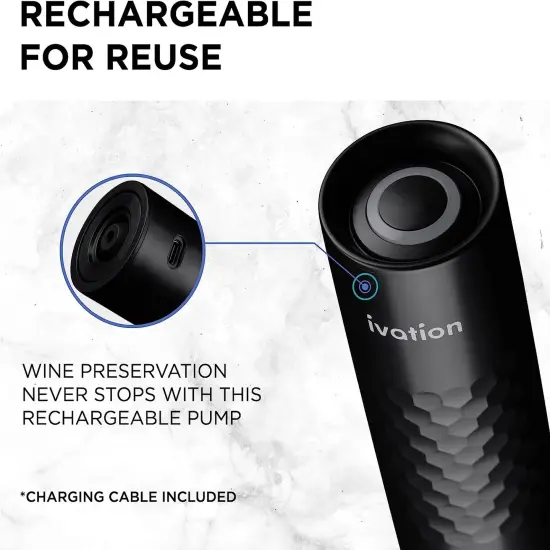 Ivation Rechargeable Wine Pump with Wine Bottle Stopper / Wine Bottle Sealer {3}
