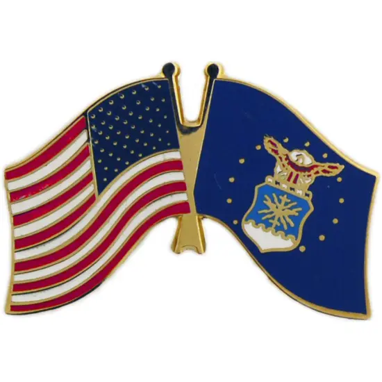 American & U.S. Air Force Flags Pin 1 1/4" {1}