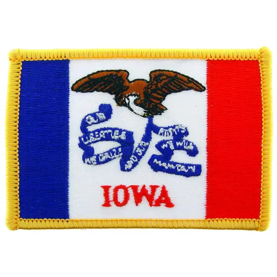 Iowa State Flag Patch 2 1/2" x 3 1/2" {1}