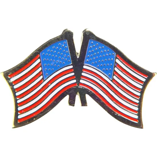 Paired American Flag Pin 1" {1}