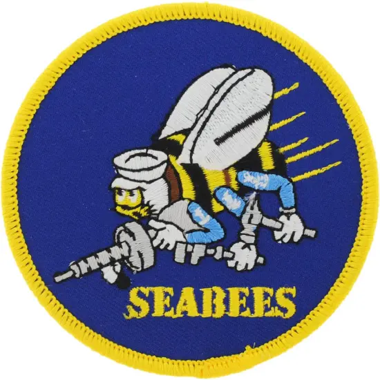 U.S. Navy Seabees Patch Blue & Yellow 3" {1}