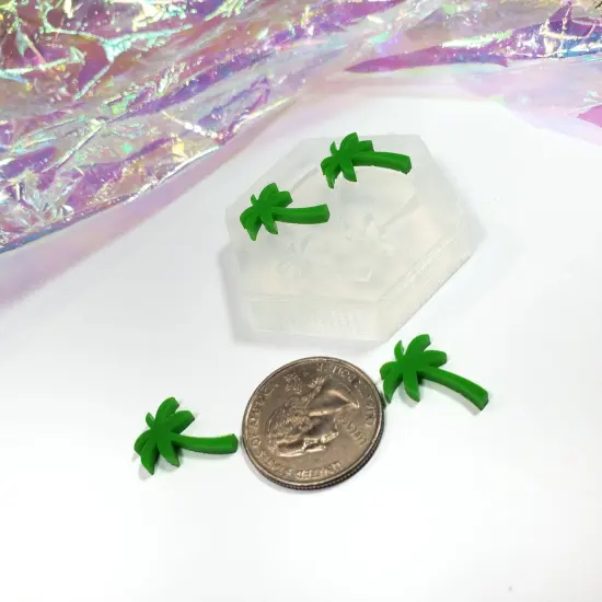 Palm Tree Stud Earring Silicone Mold(B7) {3}
