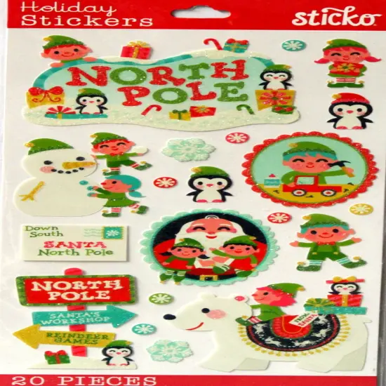 Sticko North Pole Glitter Stickers {1}