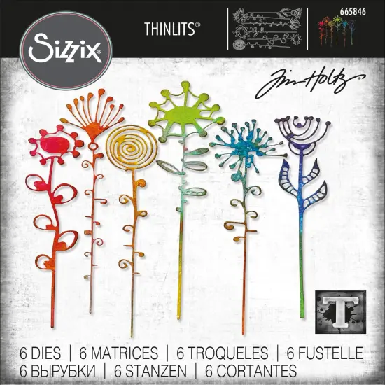 Sizzix Thinlits Dies By Tim Holtz 6/Pkg-Artsy Stems {1}