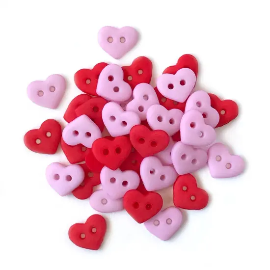 Buttons Galore and More Craft and Sewing Buttons - Tiny Valentine's Hearts - 90 Buttons {1}
