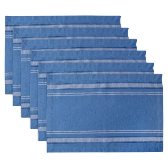 DII Blue Chambray French Stripe Placemat (Set of 6) {1}
