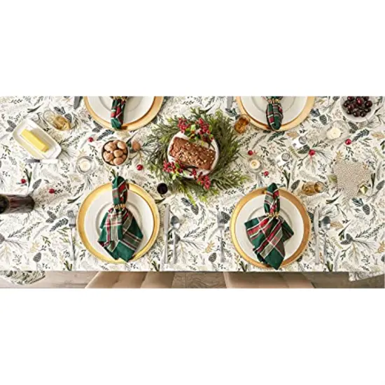 DII Sparkle Sprigs Printed Tablecloth, 52x52" {6}