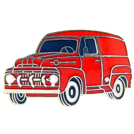 1952 Panel Truck Pin Red 1" {1}