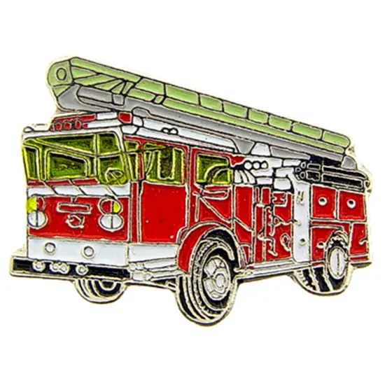 Fire Ladder Truck Pin Red 1" {1}