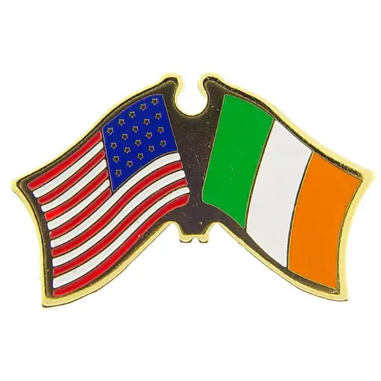 American & Ireland Flags Pin 1" {1}