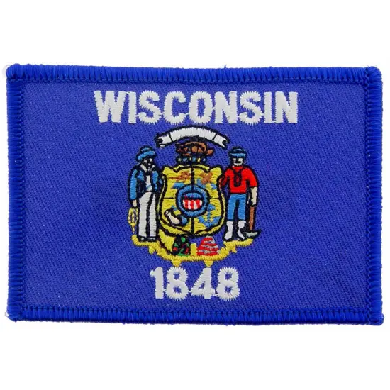 Wisconsin State Flag Patch 2 1/2" x 3 1/2" {1}
