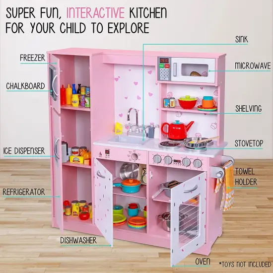 Lil' Jumbl Kids Kitchen Set, Pretend Wooden Kitchen Playset {2}
