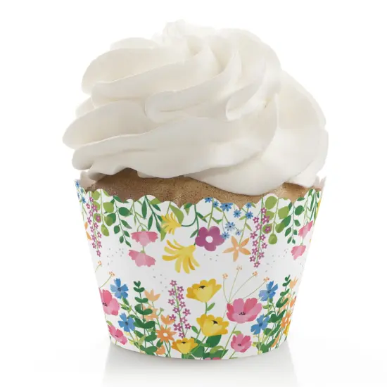 Big Dot of Happiness Wildflowers - Boho Floral Party Decorations - Party Cupcake Wrappers - Set of 12 {1}