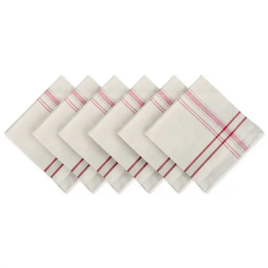 DII Red French Stripe Napkin (Set of 6) {1}