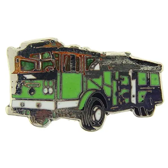 Fire Truck Pin Green 1" {1}