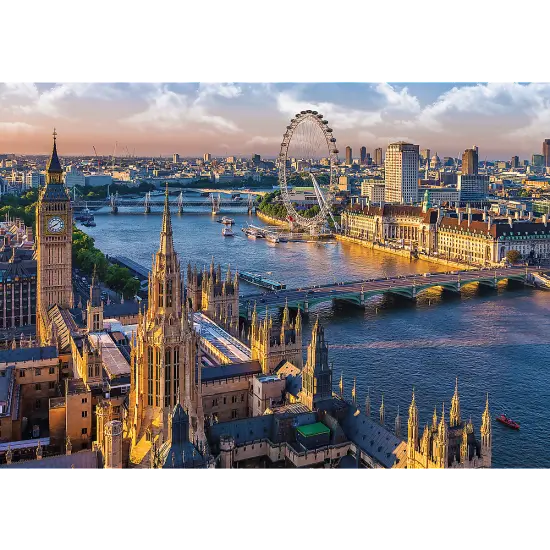 1000 Piece Jigsaw Puzzles, London, London England Puzzle, Big Ben and River Thames Puzzle, London Aerial View,Adult Puzzles, Trefl 10404 {2}