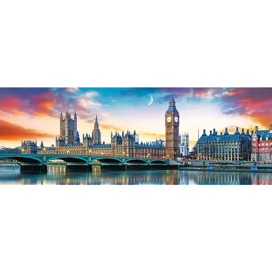 Panorama 500 Piece Jigsaw Puzzles, Big Ben and Palace of Westminster, London, Sunset, Puzzle of England, Adult Puzzles, Trefl 29507 {2}