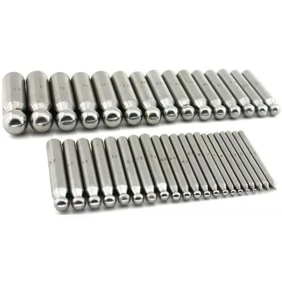 36 Dapping Punches & Brass Doming Block Metalworking Shaping Forming Tools Kit  {2}