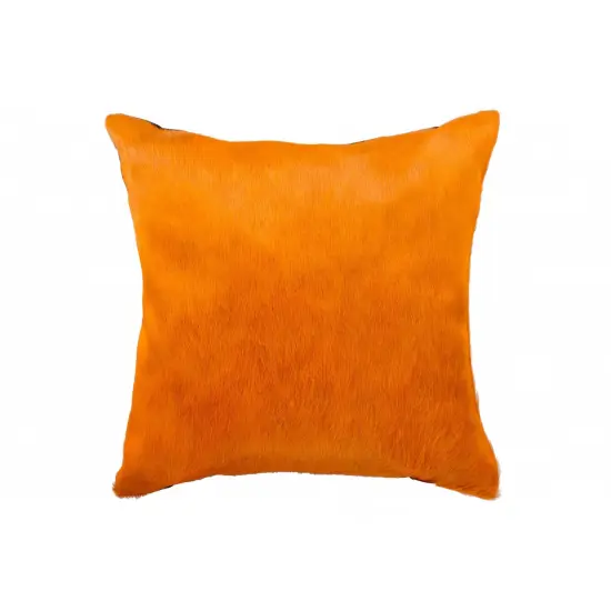 18" X 18" X 5" Orange CowhidePillow {1}