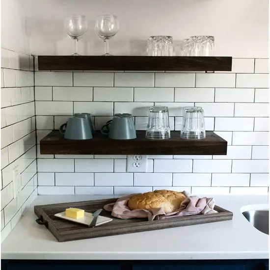 Rustic Farmhouse Large Decorative 24.5 in. x 13 in. Reclaimed Wood Breakfast Platter Tray {2}