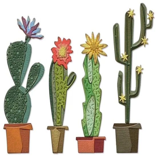 Sizzix Thinlits Dies By Tim Holtz 9/Pkg-Funky Cactus {3}