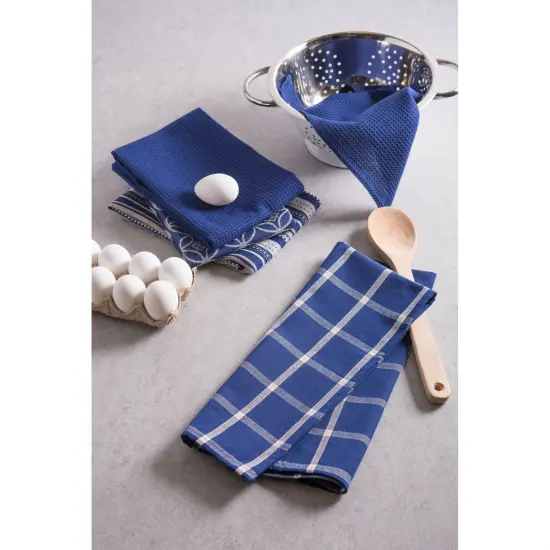 DISHTOWEL & DISHCLOTH SET OF 5 NAUTICAL BLUE {2}