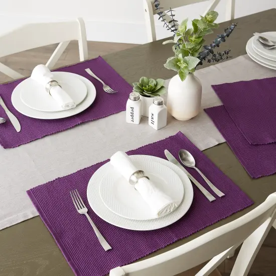 DII Dusty Lilac Buffalo Check Ribbed Placemat (Set of 6) {2}