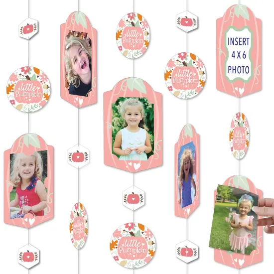 Big Dot of Happiness Girl Little Pumpkin - Fall Birthday Party or Baby Shower Vertical Photo Garland 35 Pieces {1}