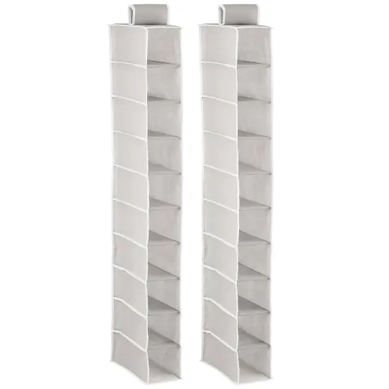 mDesign Soft 10 Shelf Fabric Closet Hanging Storage Unit, 2 Pack {4}