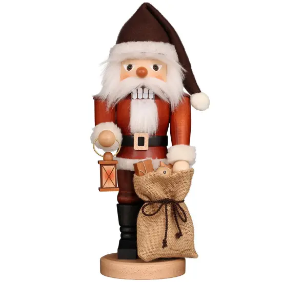 Natural Santa Gift Bag Nutcracker 16.25" {1}