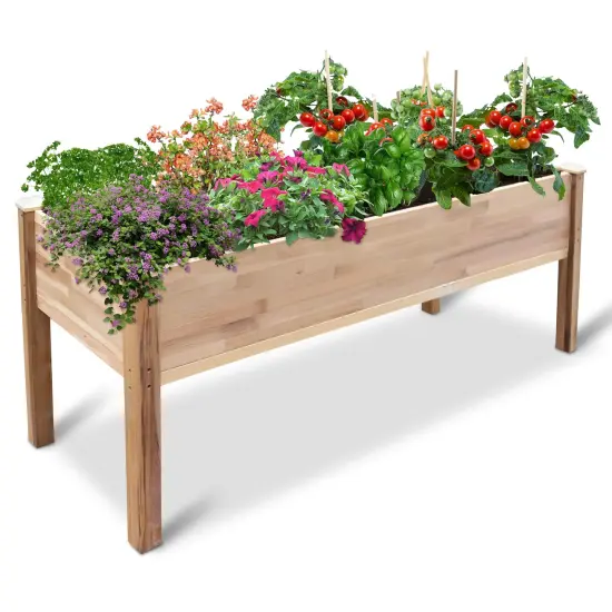 Jumbl Cedar Wood Raised Garden Bed & Herb Planter Box {1}