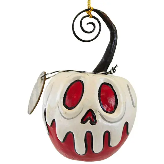 Red Apple White Poison Ornament Mini 4" {1}