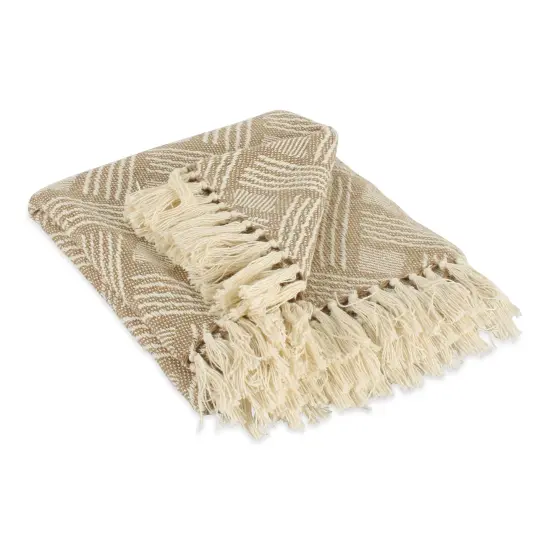 DII Natural Tone Diagonal Stripe Acrylic Throw {1}