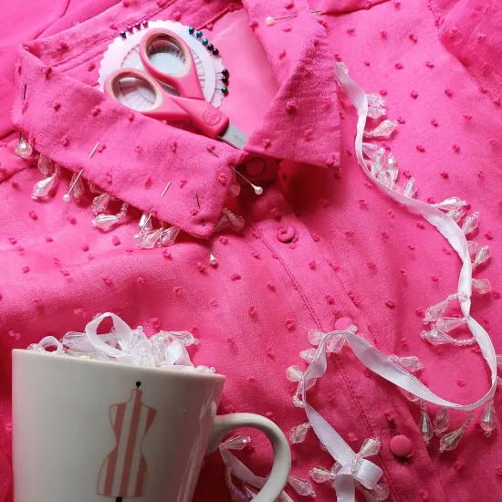 5 yards of Joanne Beaded Teardrop Fringe Trim | 5 yard cut Silver {7}