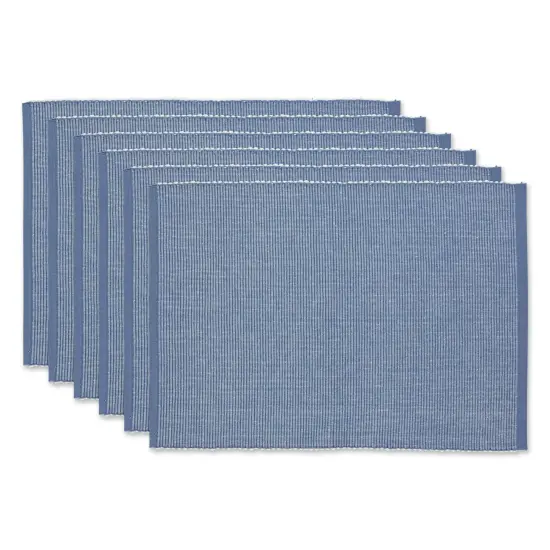DII Variegated Light Blue Fringe Placemat (Set of 6) {1}