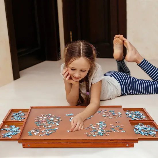 Jumbl 1000 Piece Puzzle Board, 23&rdquo; x 31&rdquo; Wooden Jigsaw Puzzle Table W/Legs {6}