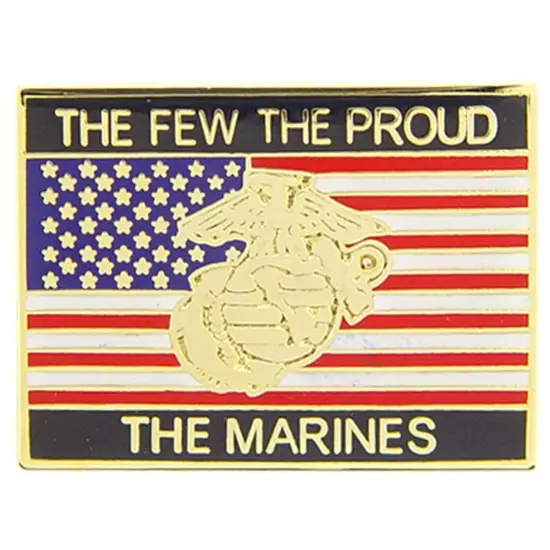 U.S.M.C. Logo On American Flag Pin 1" {1}