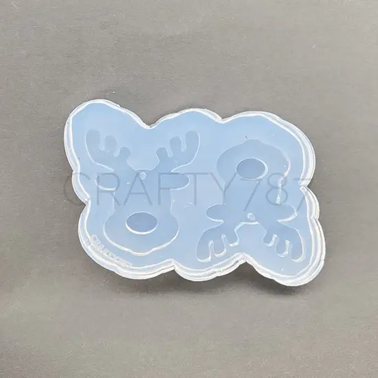 Cute Reindeer Dangle Earring Mold with 3D Nose | Christmas Mold(C3) {3}