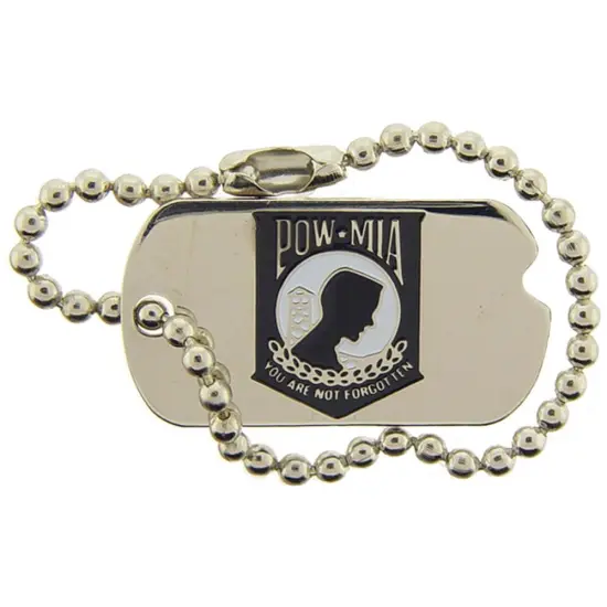 POW MIA Dog Tag with Chain Pin 1" {1}