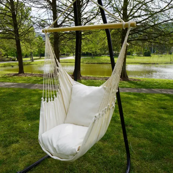 Calloway Mills Ivory Cloud Hammock Chair + 2 Pillow set {2}