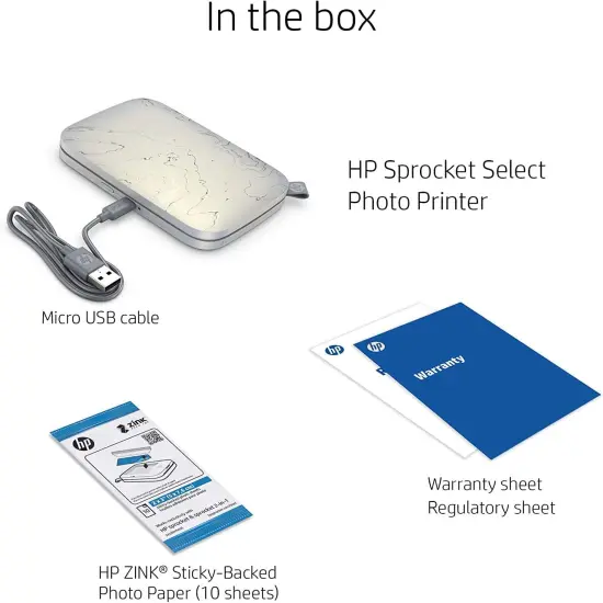HP Sprocket Portable Printer, Zink Sticky Paper 2.3x3.4" Instant Photo Printer for iOS & Android {4}