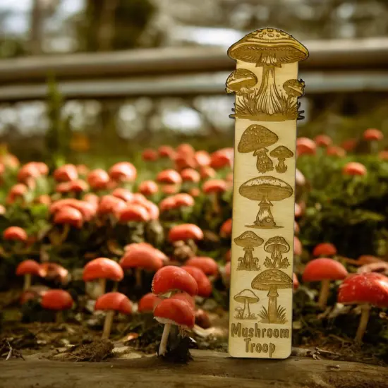 Bookmark - Mushroom Troop - Birch wood {5}