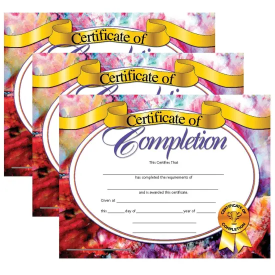 Certificate of Completion, 8.5" x 11", 30 Per Pack, 3 Packs {1}